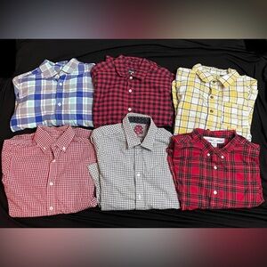 Lot Of 6 Long Sleeve Button Up Boys Shirts Size 10-12￼mixed Brands